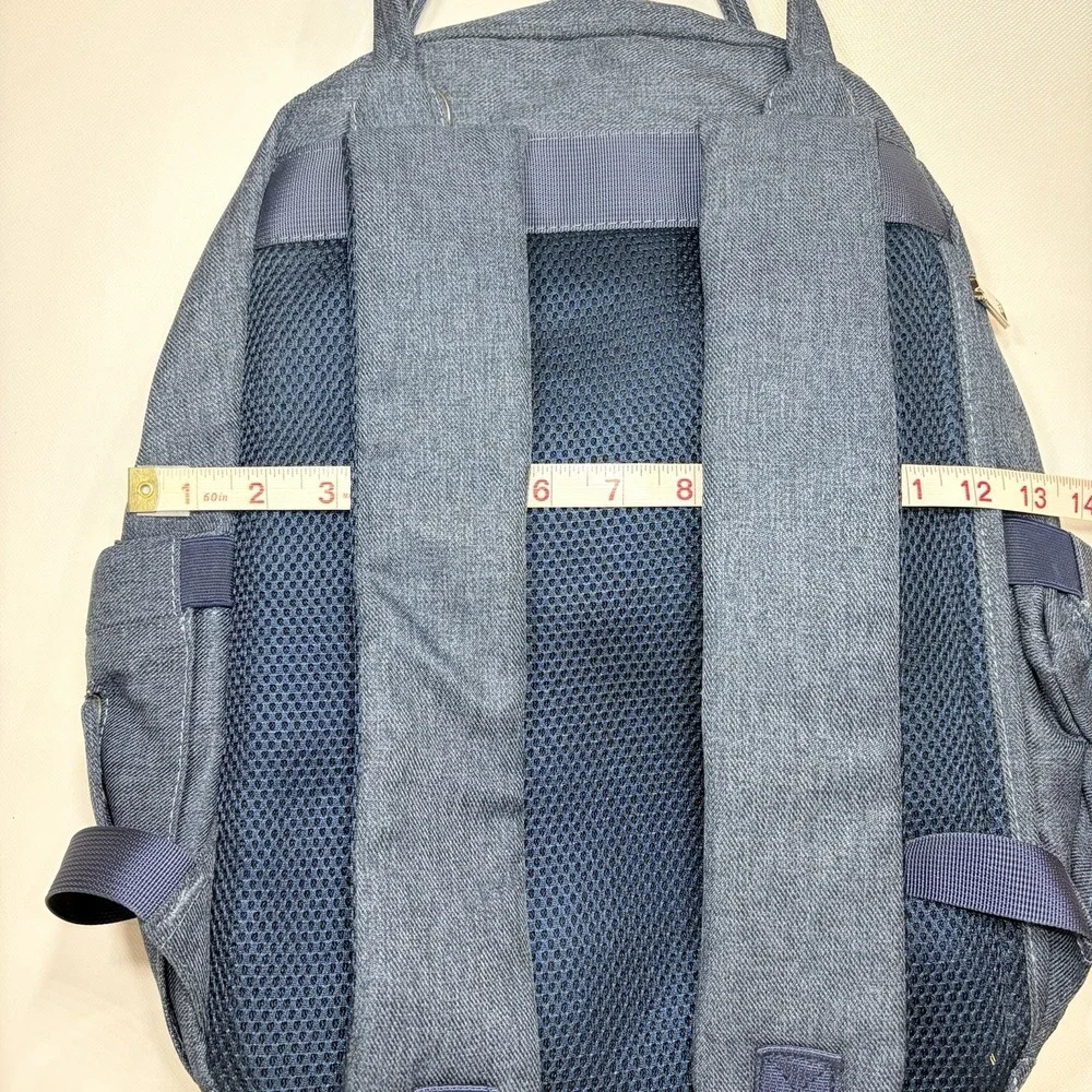 BabbleRoo Diaper Bag Backpack Blue Large Multi Pocket Baby Bag Changing Pad